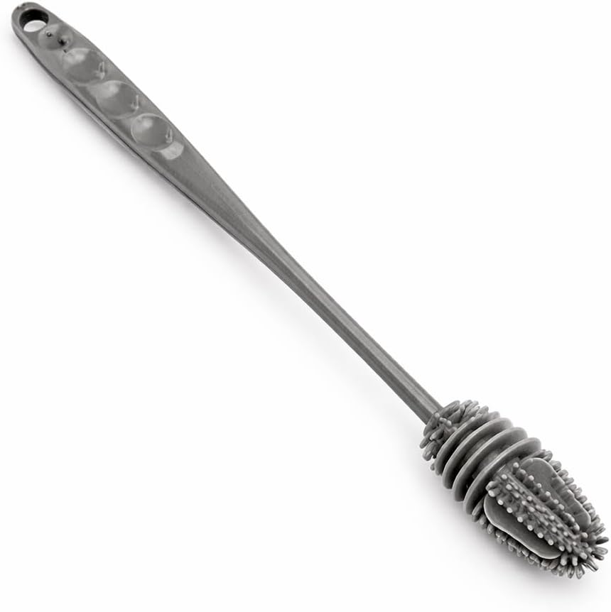 Escova de Silicone com Cabo Longo para Garrafas e Mamadeiras, Flexível, Higiênica, Não Risca, Alta Durabilidade