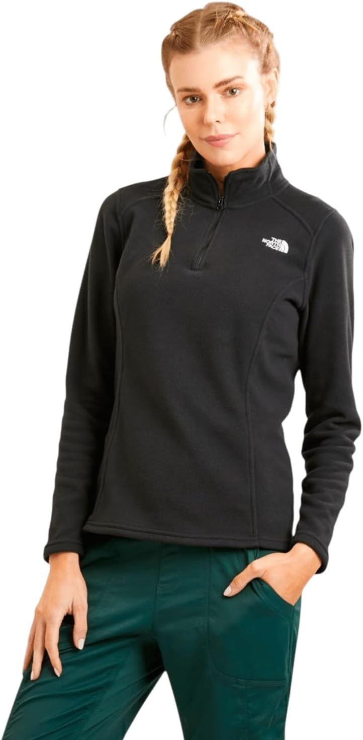 Blusa The North Face Feminina TKA 100 Fleece Glacier 1/4 Zíper Preto A019NJK3 P