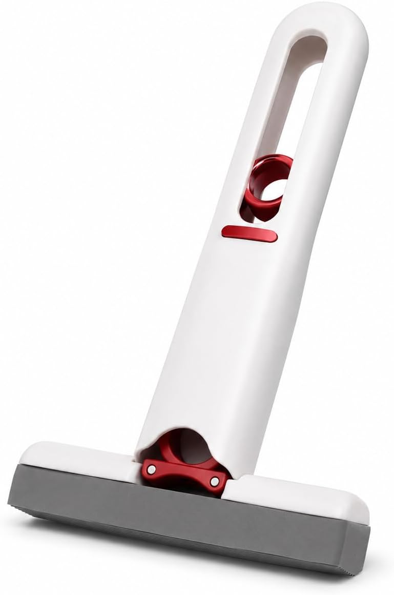 Mini Mop Dobrável Retrátil 180° para Limpeza, Compacto Branco Premium | Limpa Vidros, Pia e Bancadas, Esponja Absorvente, Auto Enxágue.