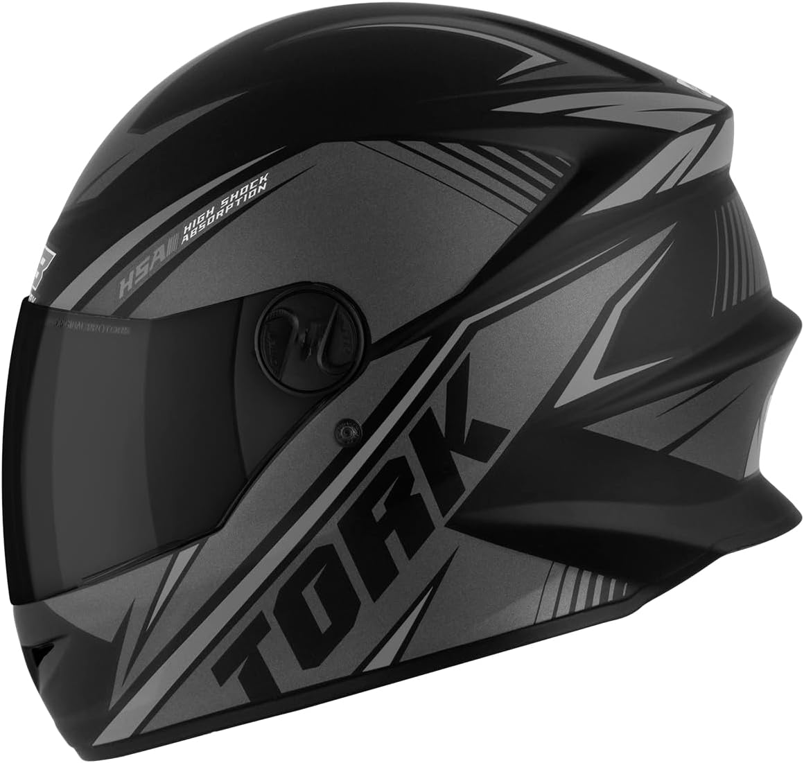 Pro Tork Capacete Moto R8 Fechado, Viseira Fumê, Preto/Prata, Tam. 58