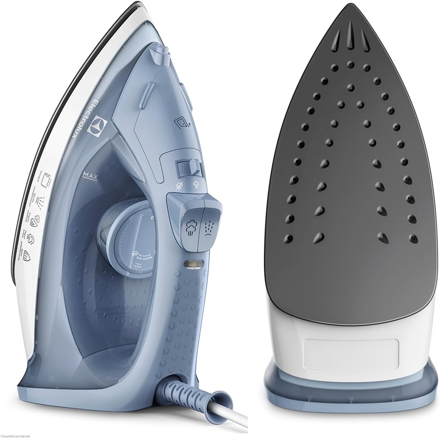 Electrolux Ferro de Passar Roupa Seco e Vapor base antiaderente vapor vertical extra 1500W cabo 1,35m azul ESI10 220v