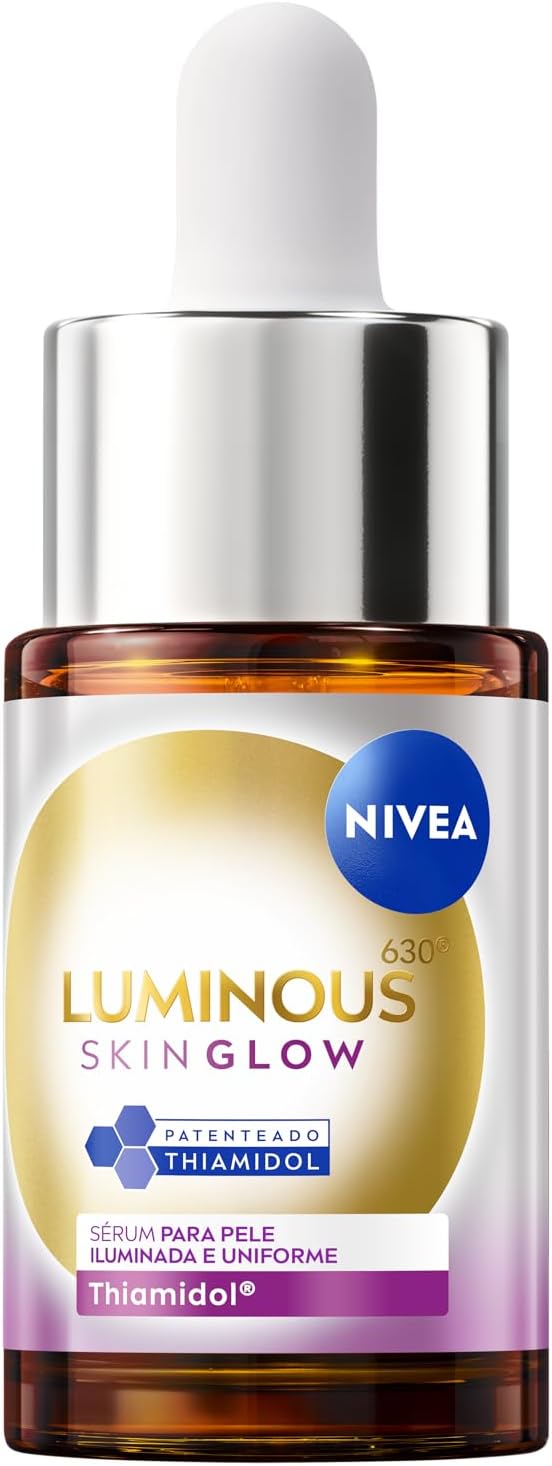 NIVEA LUMINOUS630® Skin Glow Sérum 15ml, Pele Uniforme, Glow Instantâneo, Reduz Manchas e Poros, Hidrata, Cuidado Facial Diário