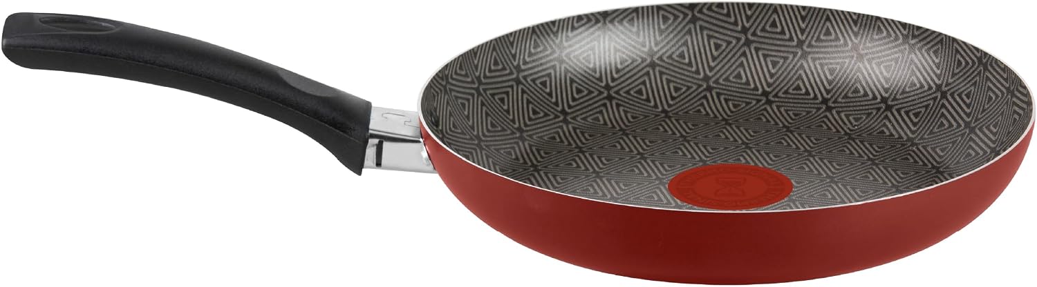 Frigideira Rochedo Facilita Vermelho 30cm com Antiaderente Resist - Limpa Fácil e Dura Mais, reforçado com partículas minerais, Thermo-Sinal e Cabos Reforçados