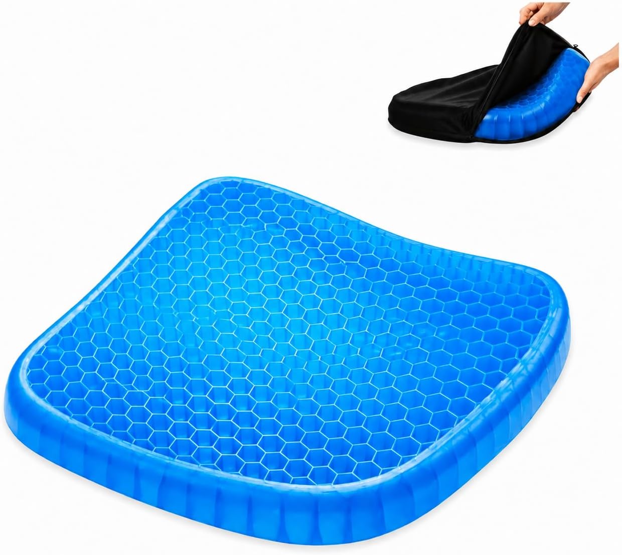 Almofada Ortopédica de Gel Silicone, Assento Anatômico para Cóccix, Alívio da Dor, Lavável, para Carro e Escritório