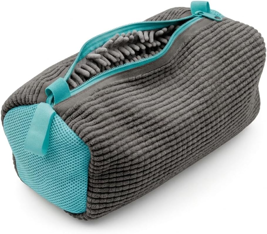 Saco para Lavar Tênis na Máquina, Microfibra Chenille, Zíper Reforçado, Proteção Antirrisco, Reutilizável (1, Cinza)