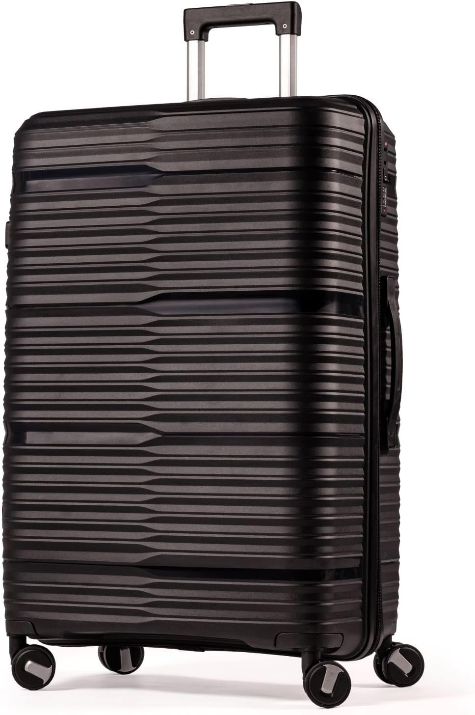 Mala Grande De Viagem 32Kg Polipropileno 8 Rodas 360 Giratória Para Despachar Rígida Leve Tamanho G Viajem Internacional Resistente (PRETO, GRANDE)