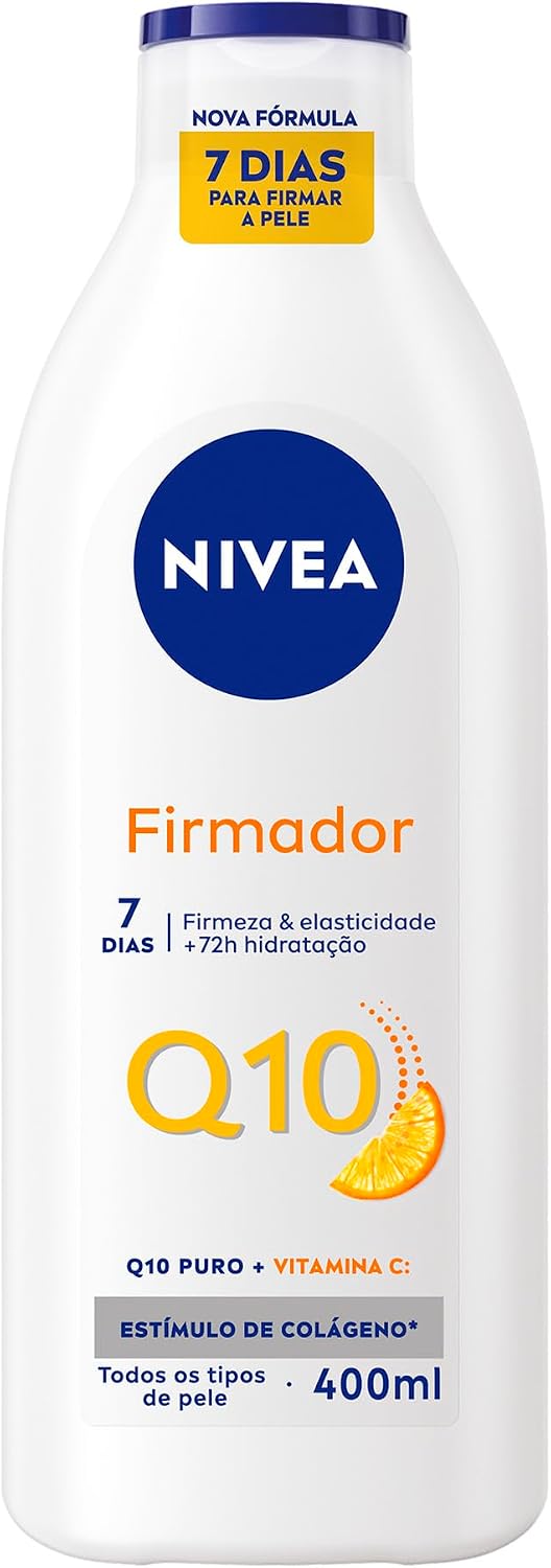 NIVEA Loção Hidratante Firmador Q10 + Vitamina C 400ml, Hidratação Intensa 48h, Pele Firme e Elasticidade, Corporal, Todos os Tipos de Pele