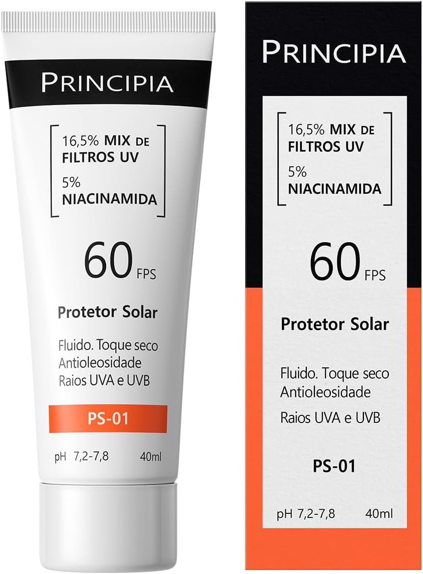 Protetor Solar Facial 16,5% Mix de Filtros UV + 5% Niacinamida FPS 60 PS-01 com 40ml