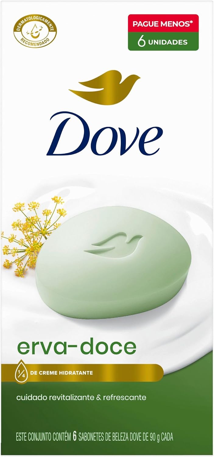 Sabonete em Barra Dove Erva-doce 90g 6 Unidades