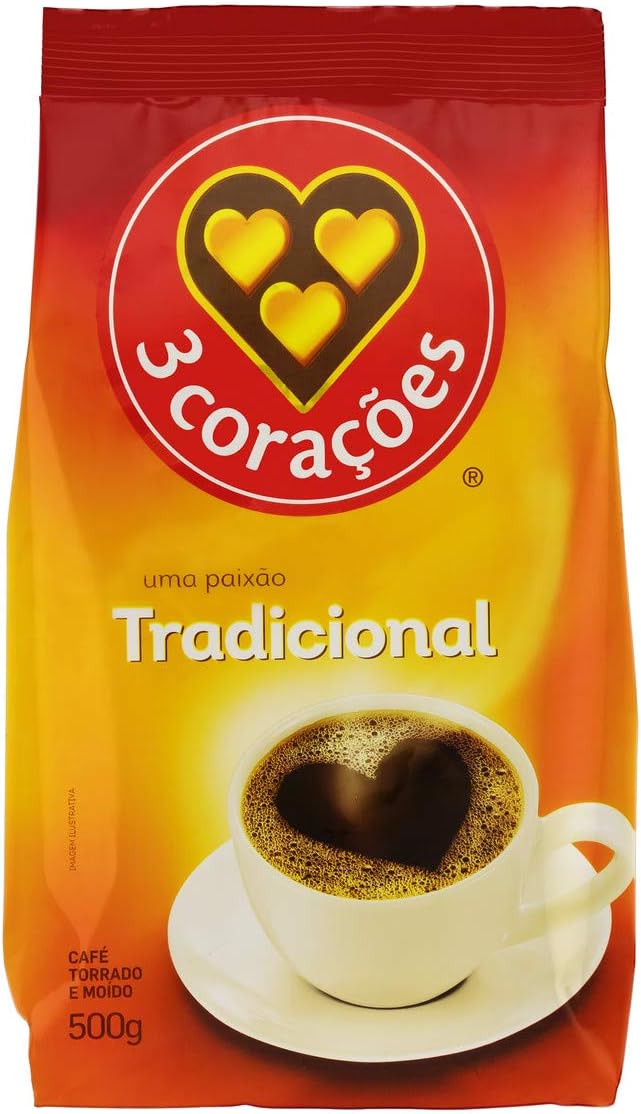 3 Corações Café Torrado E Moído Tradicional Pacote 500G