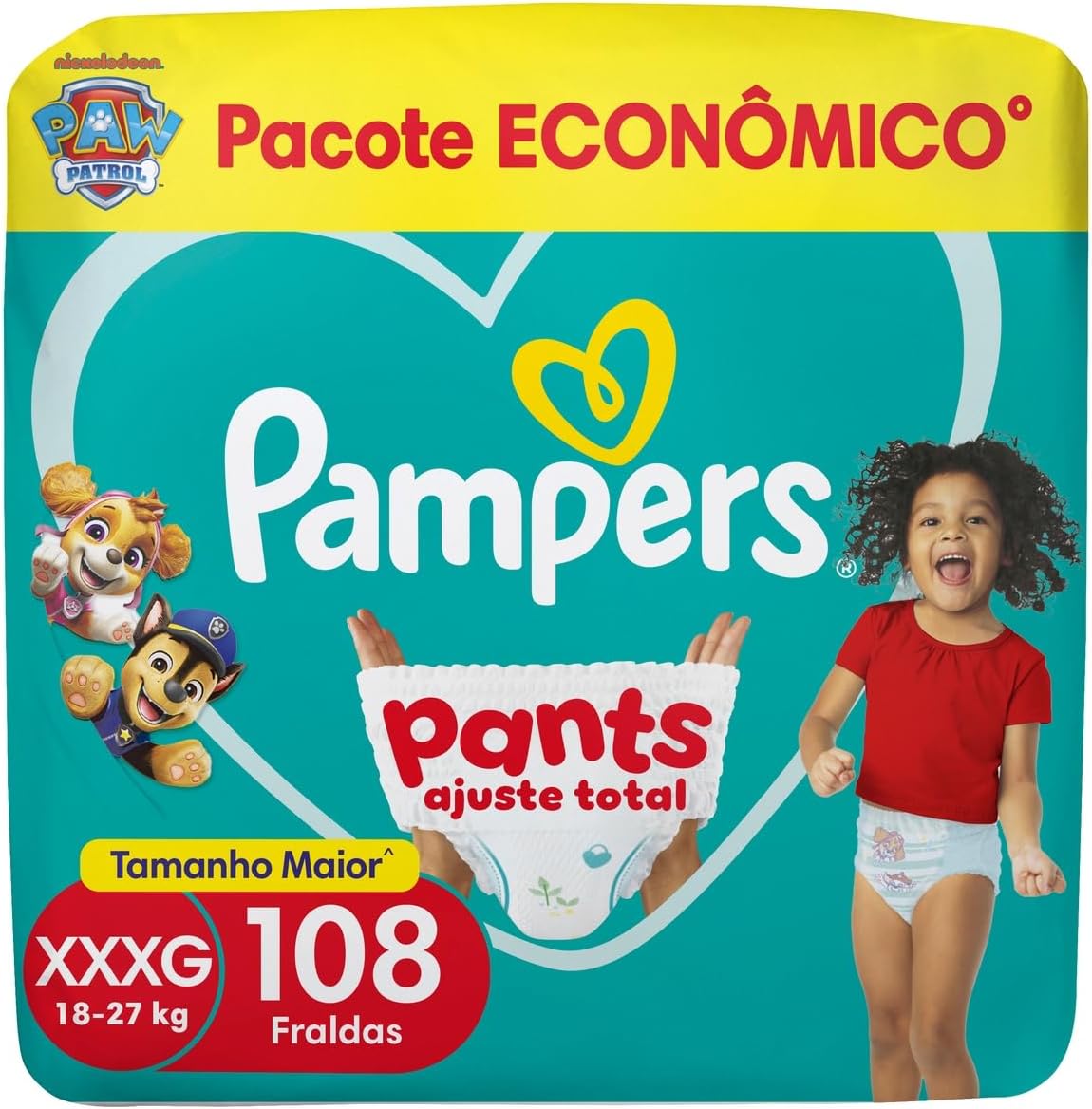Fralda Pampers Pants Ajuste Total Tamanho XXXG,108 Unidades
