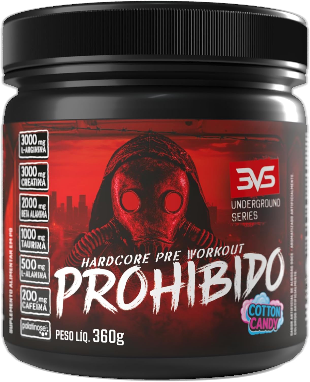 Pré-Treino Prohibido Algodão Doce 360g 3VS Nutrition