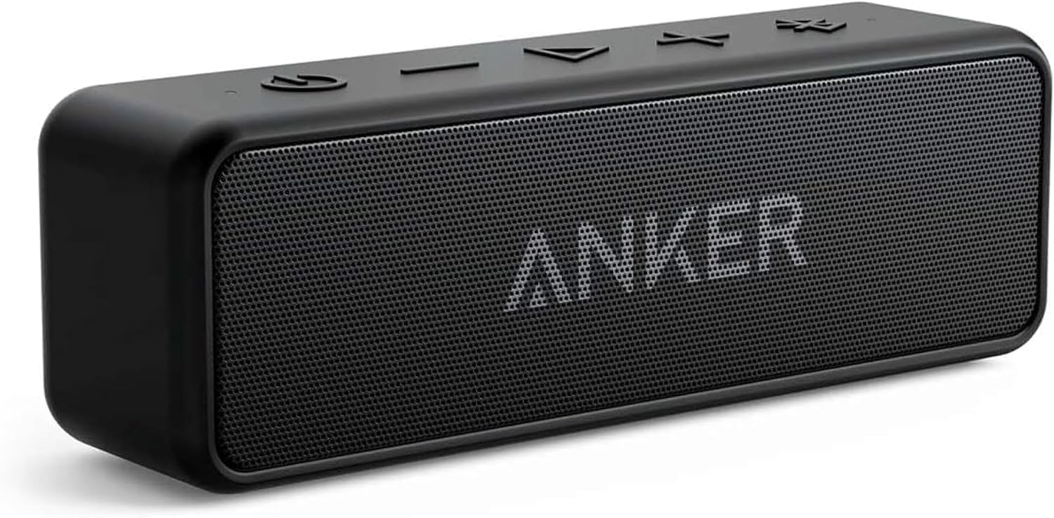 Anker soundcore 2 Caixa de Som Bluetooth Portátil com 12W de Som Estéreo, Bluetooth 5, BassUp, à Prova d'Água IPX7, 24 Horas de Reprodução, Emparelhamento Estéreo Sem Fio, Ideal para Casa e Viagens | 24 Horas de Reprodução, BassUp, à Prova d'Água IPX7, Em