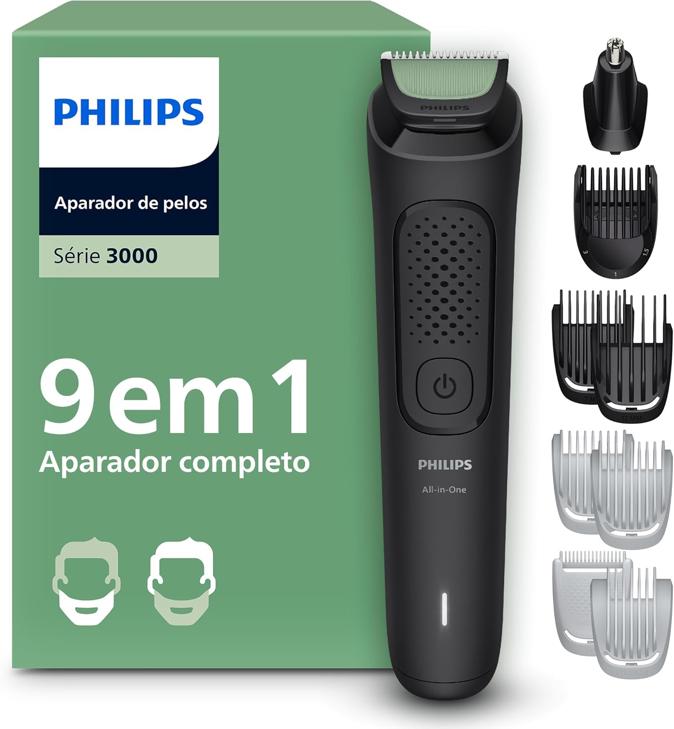 Philips Aparador e Barbeador Elétrico Série 3000 All-in-One 9 em 1