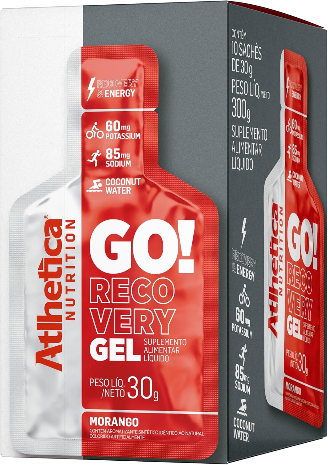 Atlhetica Nutrition Go Energy Gel (10 Sachês) - Sabor Morango