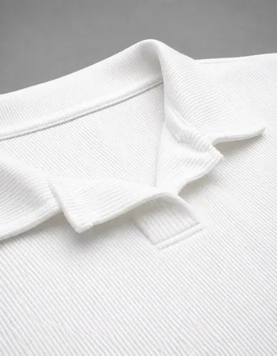 Camisa Camiseta Polo Masculina Texturizada Sem Botão