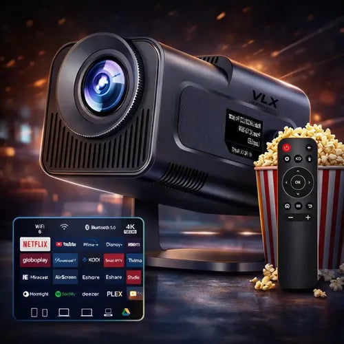 Projeto Hy320 Smart TV Android 11 WiFi6 390 ANSI Lumens Full HD 4K Mini Projeto Portátil Preto com Controle Remoto Bluetoth Cinema Em Casa