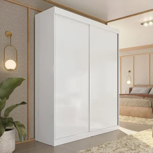 Guarda Roupa Solteiro 2 Portas De Correr 2 Gavetas Jb Cor Branco