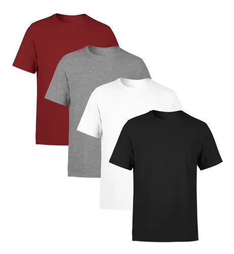 Kit 4 Camisetas Masculinas Lisa Premium 100% Algodão