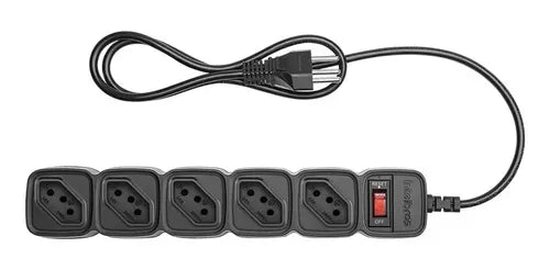 Protetor Eletrônico Com 5 Tomadas Cabo de 3 Metros Epe 205+ Preto Intelbras