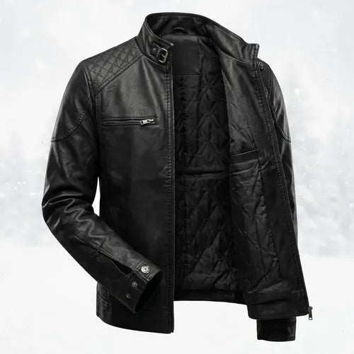 Jaqueta De Couro Masculina Blusa Frio Slim Forrada Inverno