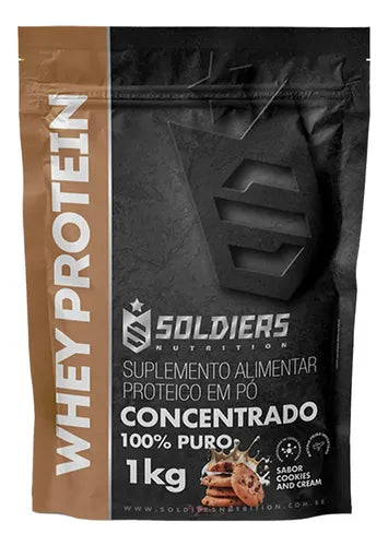 Whey Protein Concentrado 1kg Cookies Soldiers Nutrition