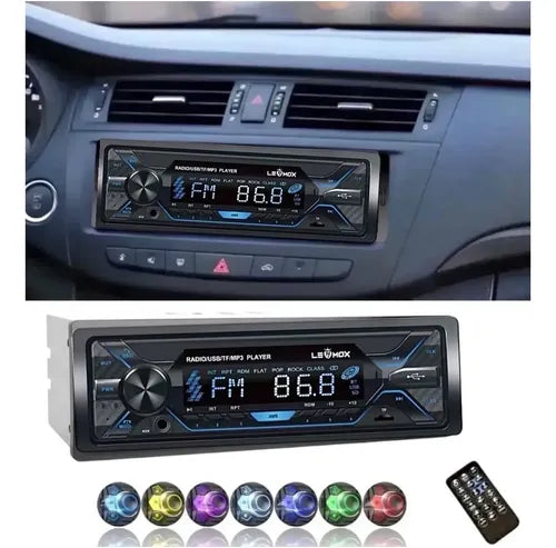 Rádio De Carro Bluetooth Mp3 Sd Usb Leitor De Cartão 7 Cores