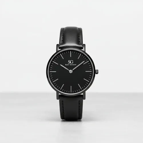 Relógio Masculino Saint Germain Murray Full Black de Couro Sintético Preto