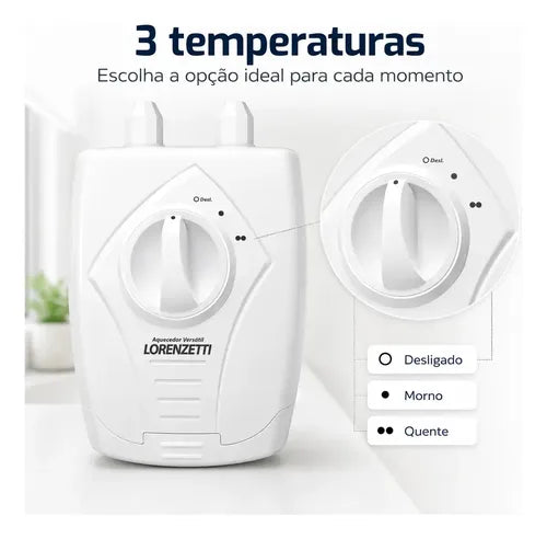 Aquecedor Elétrico de Água Lorenzetti Versátil 3 Temperaturas Branco 5500W