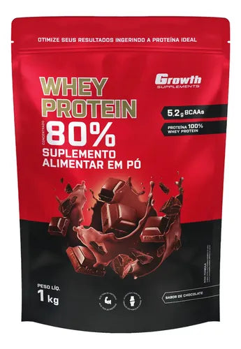 Whey Protein Concentrado 1kg Growth Supplements - Chocolate