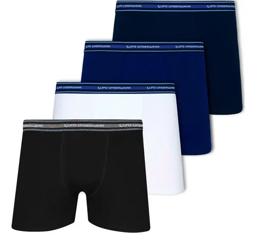 Kit 4 Cuecas Boxer Lupo Algodão Confortável Box Original