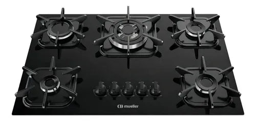 Fogão Cooktop A Gás Mueller 601270003 5 Bocas Mesa Vidro Tem