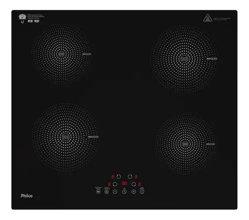 Fogão Cooktop De Indução Philco 4 Bocas Pct40a 9 Níveis+turbo Touch Preto