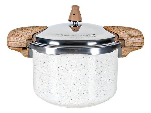 Panela De Pressão Brinox Vanilla 5,4l Indução Ceramic Life C Creme