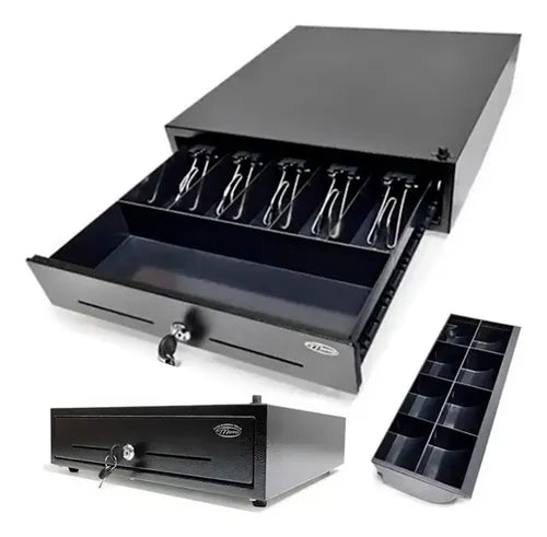 Gaveta de Dinheiro Menno MG-41 CS ECO Manual Preta com Sistema Boca de Lobo