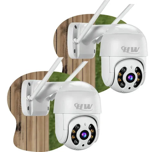 Kit 2 Câmeras Segurança Ip Interna Externa Wifi iCSee Infravermelho Prova D’Água - HW