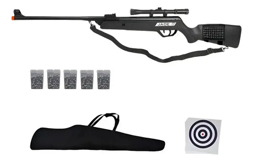 Carabina Espingarda De Pressão Cbc New Jade 5.5+kit Completo Preto 5.5 Mm