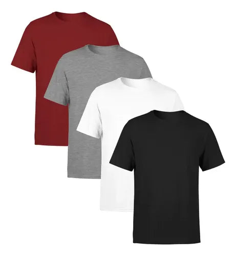Kit 4 Camisetas Masculina Lisa Premium 100% Algodão Ssb
