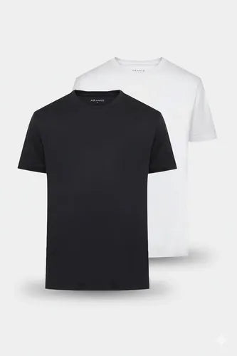 Kit 2 Camisetas Aramis Básicas Branca E Preta