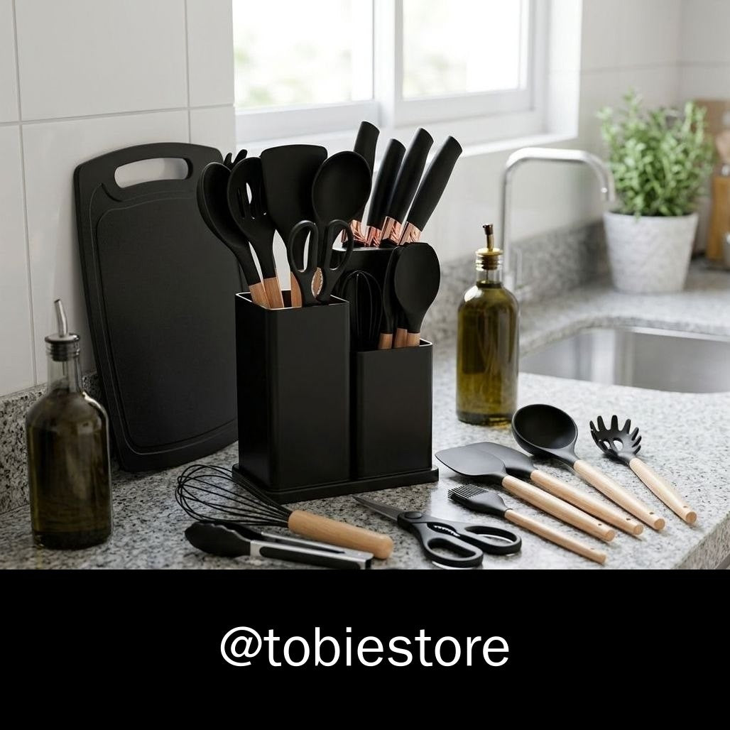 Kit Utensílios Cozinha Silicone 19 Peças