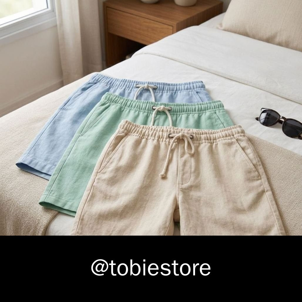Kit 3 Bermudas Linho Masculinas