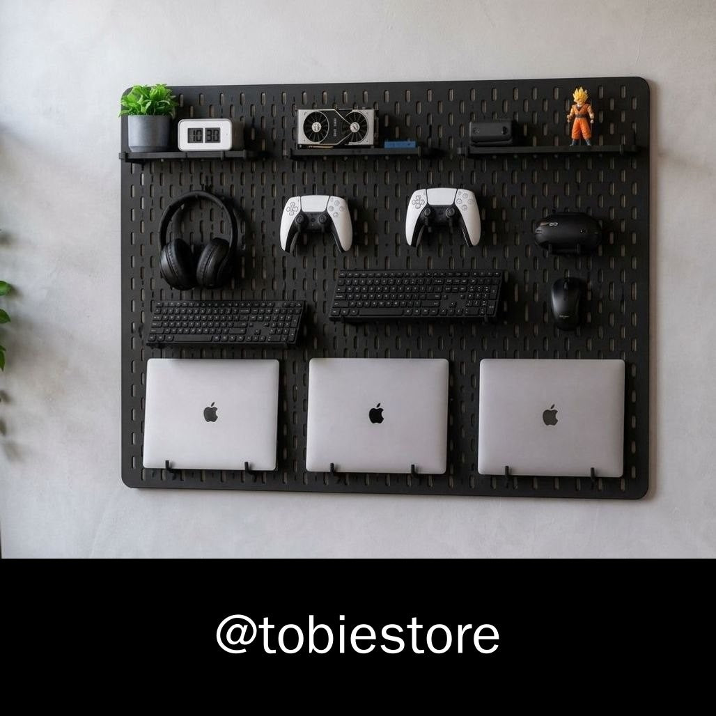 Pegboard Setup Gamer Premium MDF Preto