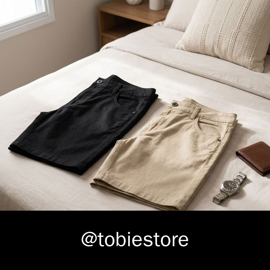 Kit 2 Bermudas Masculinas Sarja Casual
