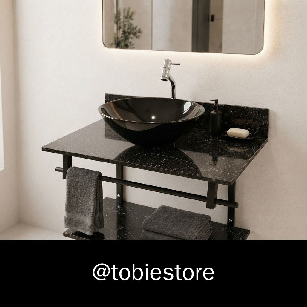 Kit Banheiro Porcelanato com Cuba Redonda