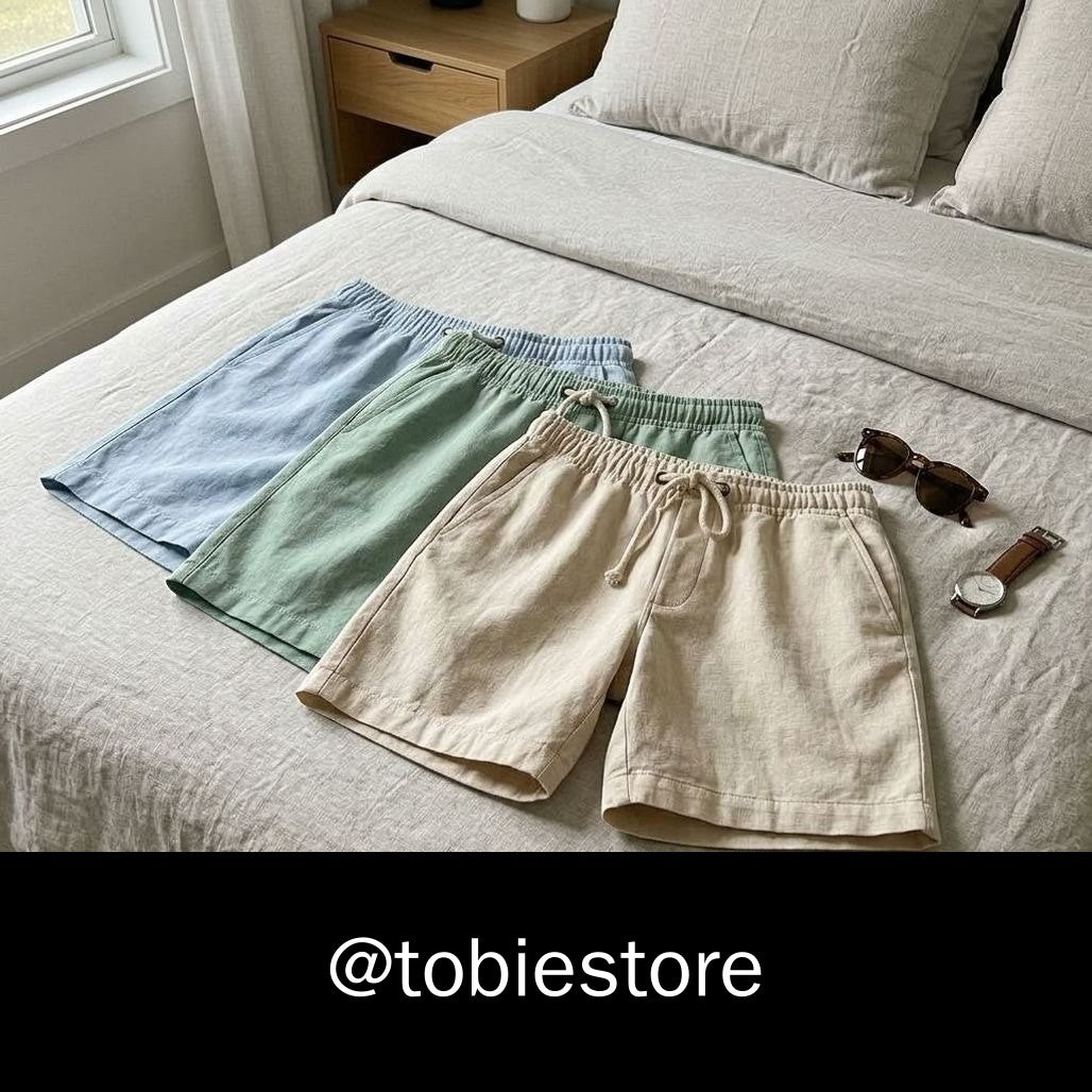 Kit 3 Bermudas Linho Masculinas