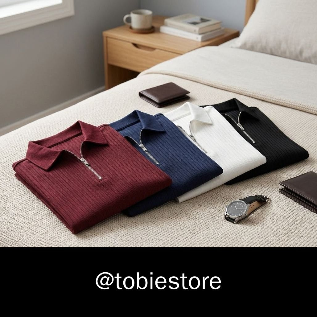 Kit 4 Camiseta Polo Canelada Zíper